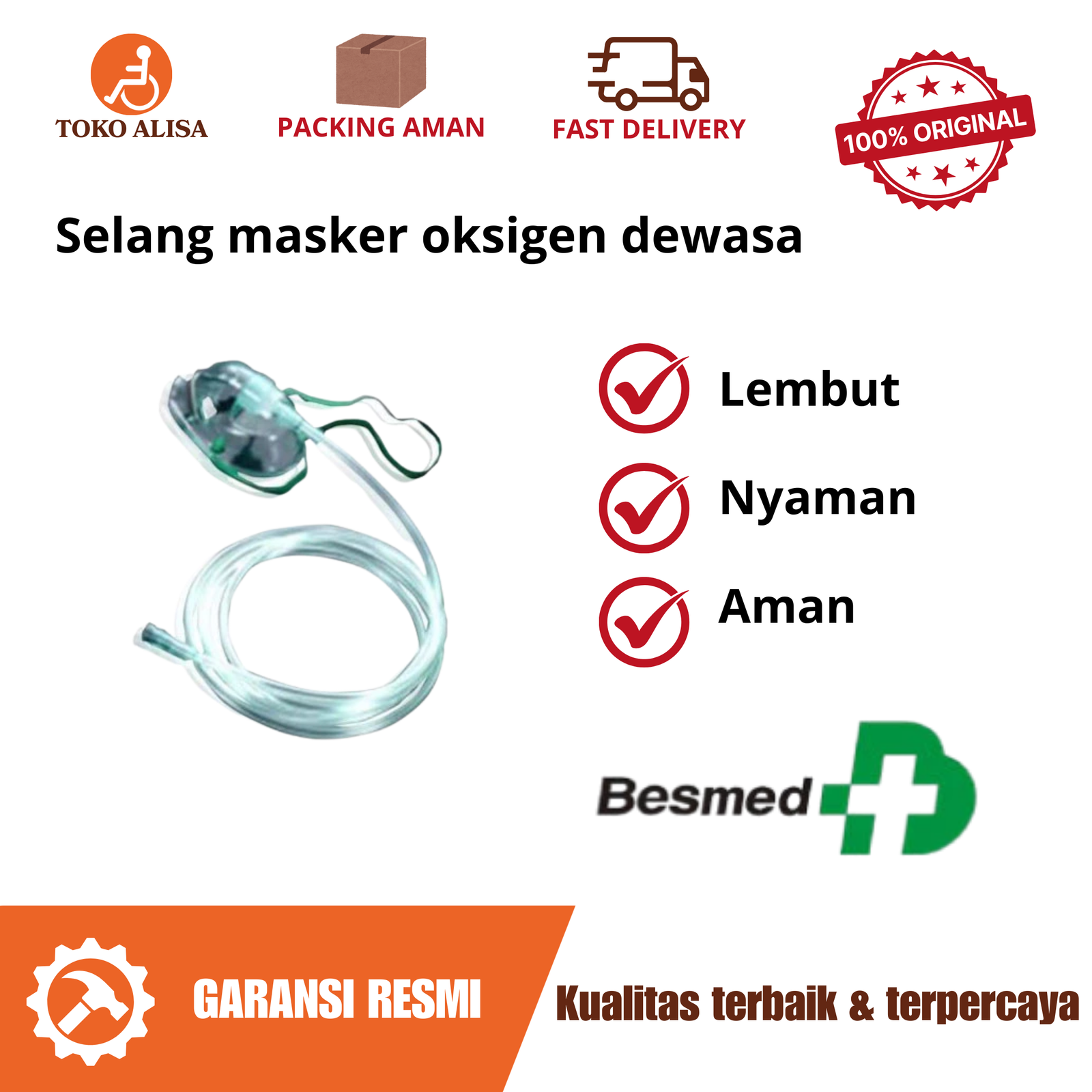 Selang masker oksigen dewasa